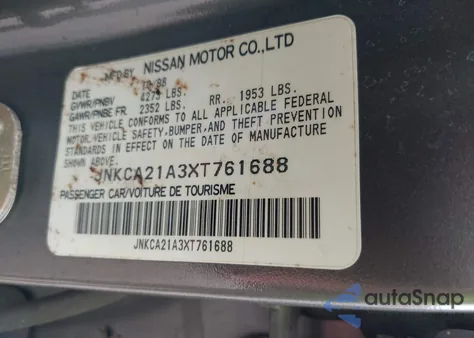 1999 Infiniti I30 Limited/Standard/Touring from USA, damaged, VIN JNKCA21A3XT761688